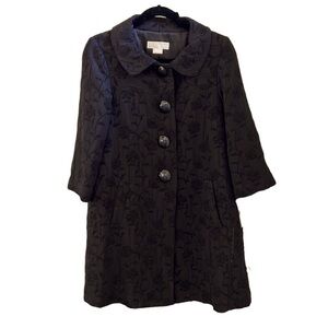 Vintage 90’s Michael Kors 3/4 sleeve black swing dress coat.